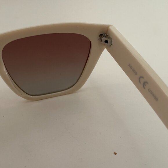 Cream White Oversized Square Sunglasses - Picture 7 of 12